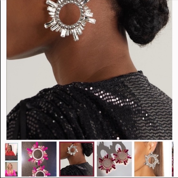 Amina Muaddi *As seen on Kyle Richards* BEGUM CRYSTAL EMBELLISHED EARRINGS shoes - Picture 9 of 12